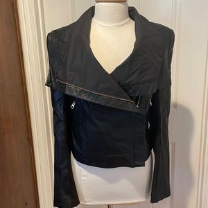 6 Shore Road Black Leather Moto Style Leather Jacket